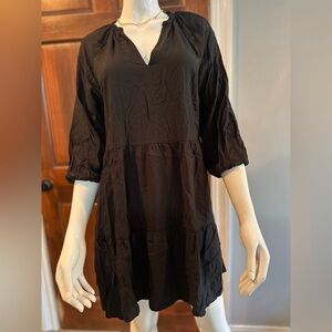 Caralyn Mirand The Drop Black Long Sleeve 100% Viscose Dress size small